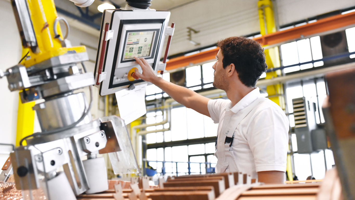 engineer with machines